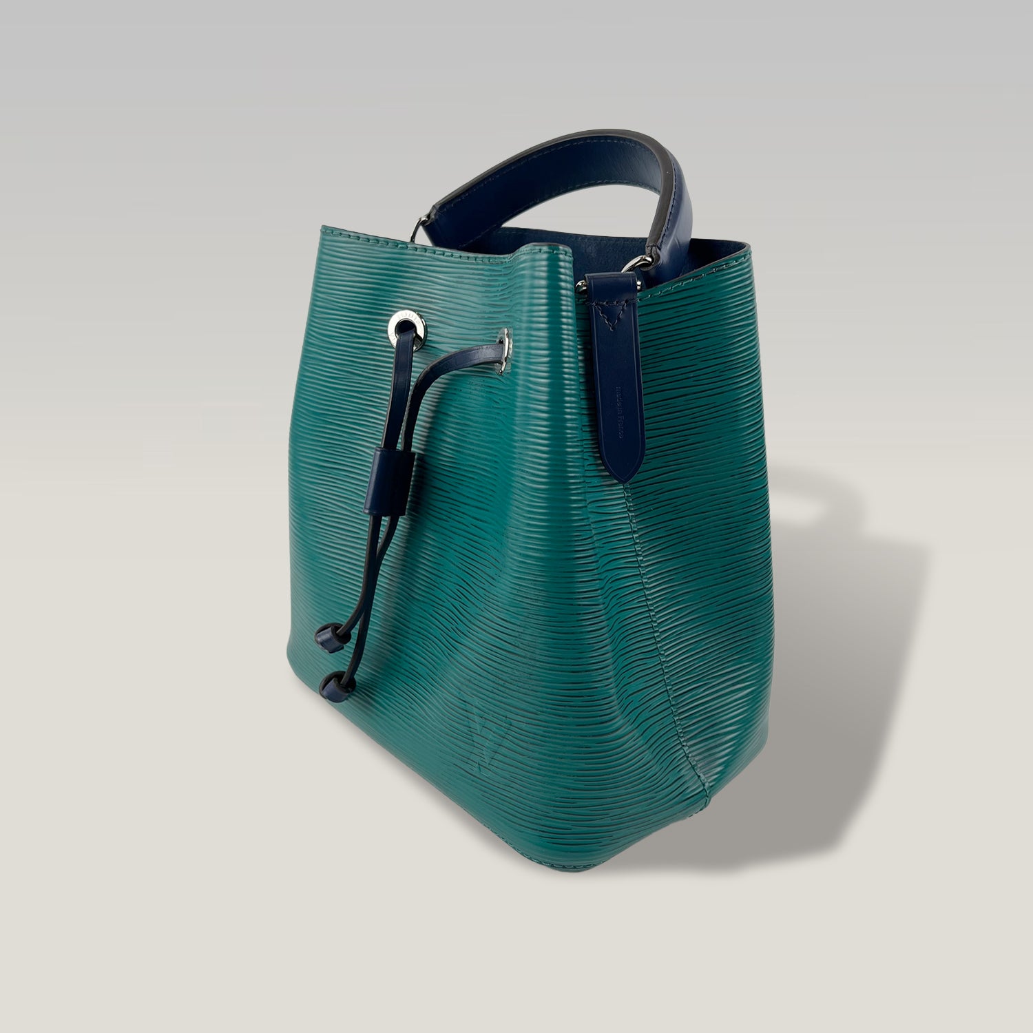 Louis Vuitton NéoNoé BB in Pelle Epi Verde Scuro e Blu