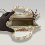 CELINE Mini Tote in Tela Triomphe con Dettagli in Pelle e Tracolla