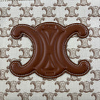 CELINE Mini Tote in Tela Triomphe con Dettagli in Pelle e Tracolla