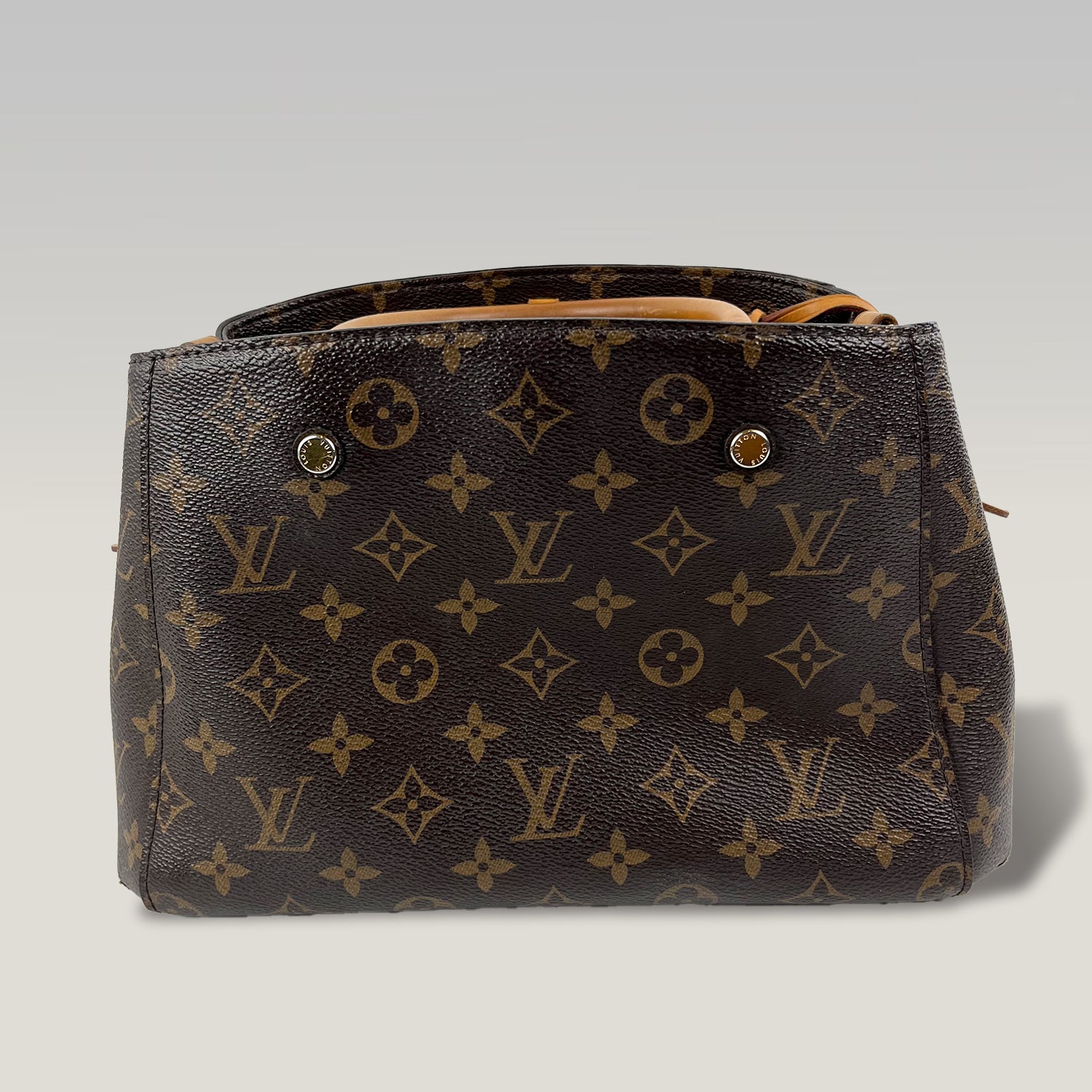 Louis Vuitton Montaigne BB Monogram Canvas Borsa a Mano e Tracolla Donna Marrone