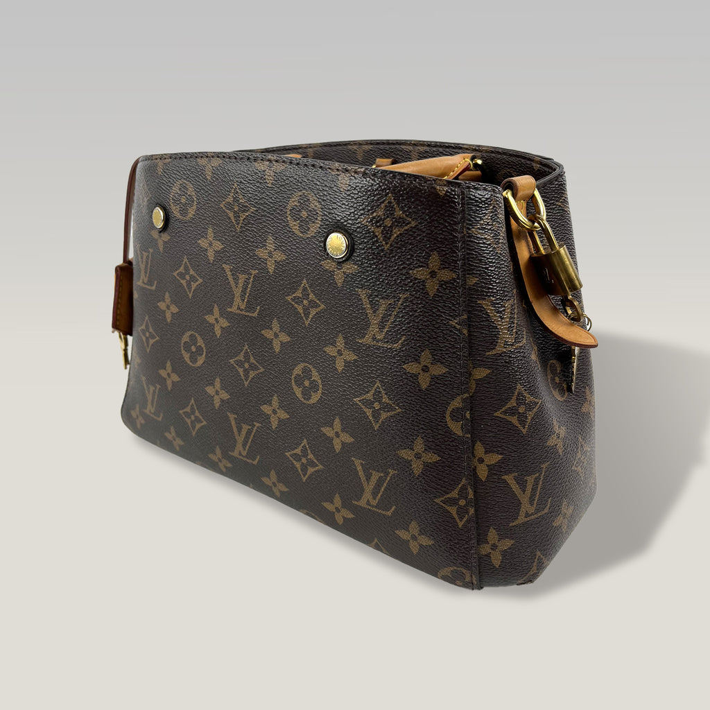 Louis Vuitton Montaigne BB Monogram Canvas Borsa a Mano e Tracolla Donna Marrone