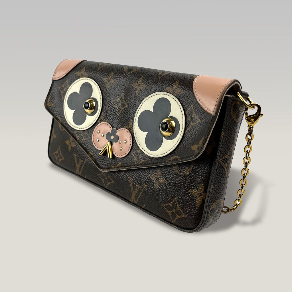 Louis Vuitton Félicie Monogram Puppy Face – Pochette a Tracolla in Tela Monogram 21 cm