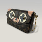 Louis Vuitton Félicie Monogram Puppy Face – Pochette a Tracolla in Tela Monogram 21 cm