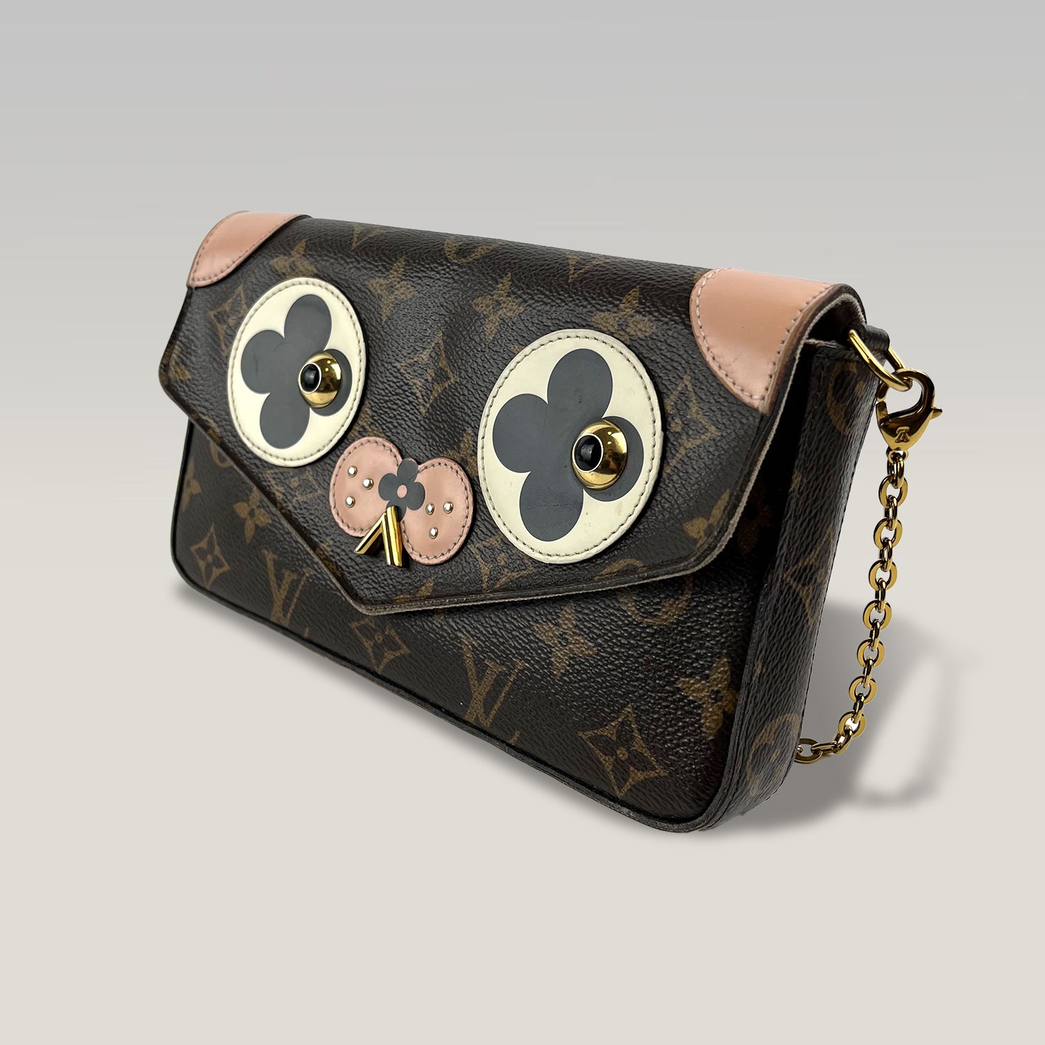 Louis Vuitton Félicie Monogram Puppy Face – Pochette a Tracolla in Tela Monogram 21 cm
