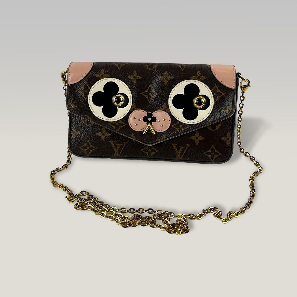 Louis Vuitton Félicie Monogram Puppy Face – Pochette a Tracolla in Tela Monogram 21 cm