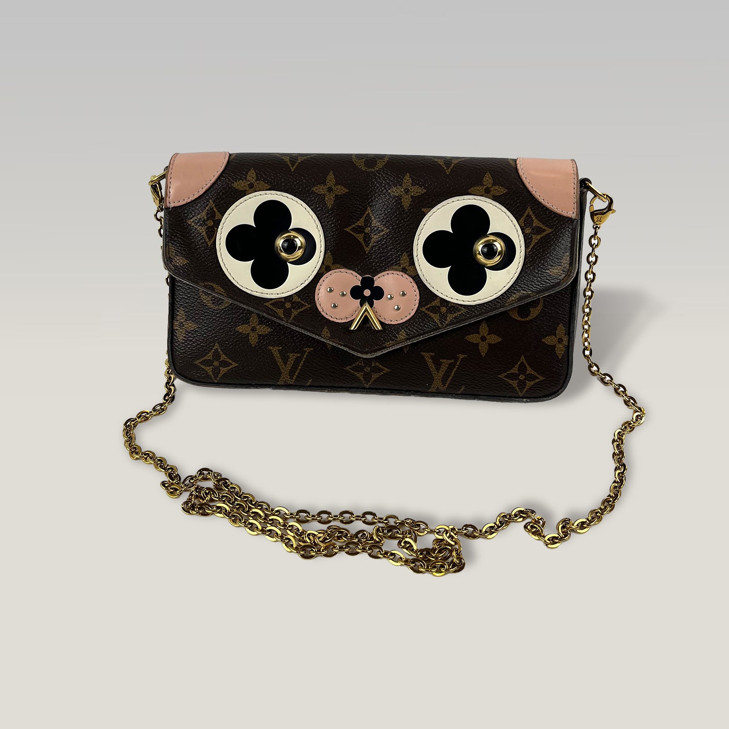 Louis Vuitton Félicie Monogram Puppy Face – Pochette a Tracolla in Tela Monogram 21 cm