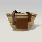 Loewe Small Basket Bag in Palma Naturale e Pelle Cuoio – Borsa Cesta Donna 21 cm