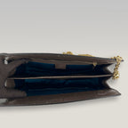 Gucci Ophidia Large GG Supreme Web Chain Shoulder Bag in Beige/Ebony Canvas and Brown Leather