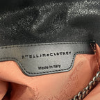 Stella McCartney Falabella Mini Fold Over Tote Bag Black Shaggy Deer Crossbody Bag
