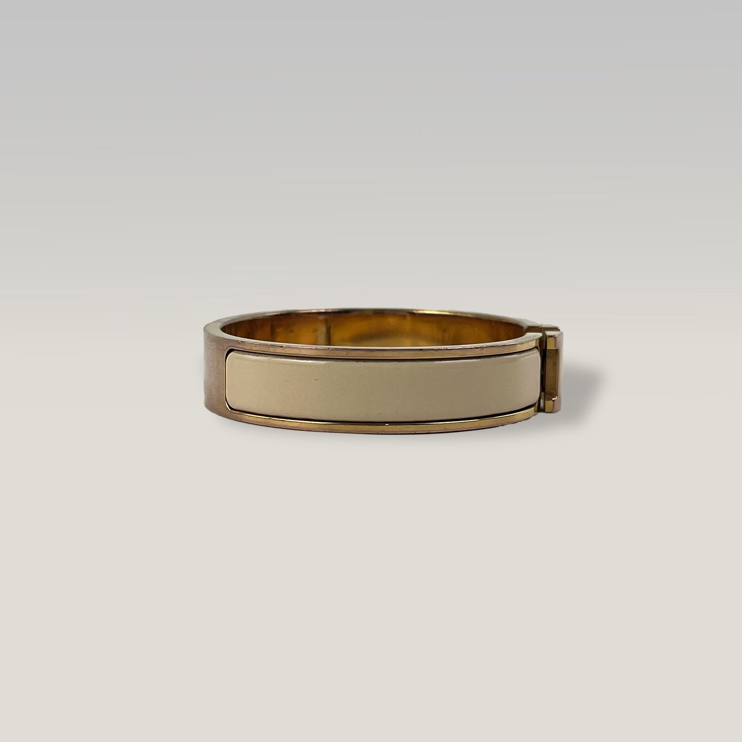 HERMÈS Bracciale Clic Clac H GM Oro e Bianco Smalto