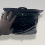 Chanel Classic Medium Double Flap Bag Black Caviar Leather & Gold Hardware