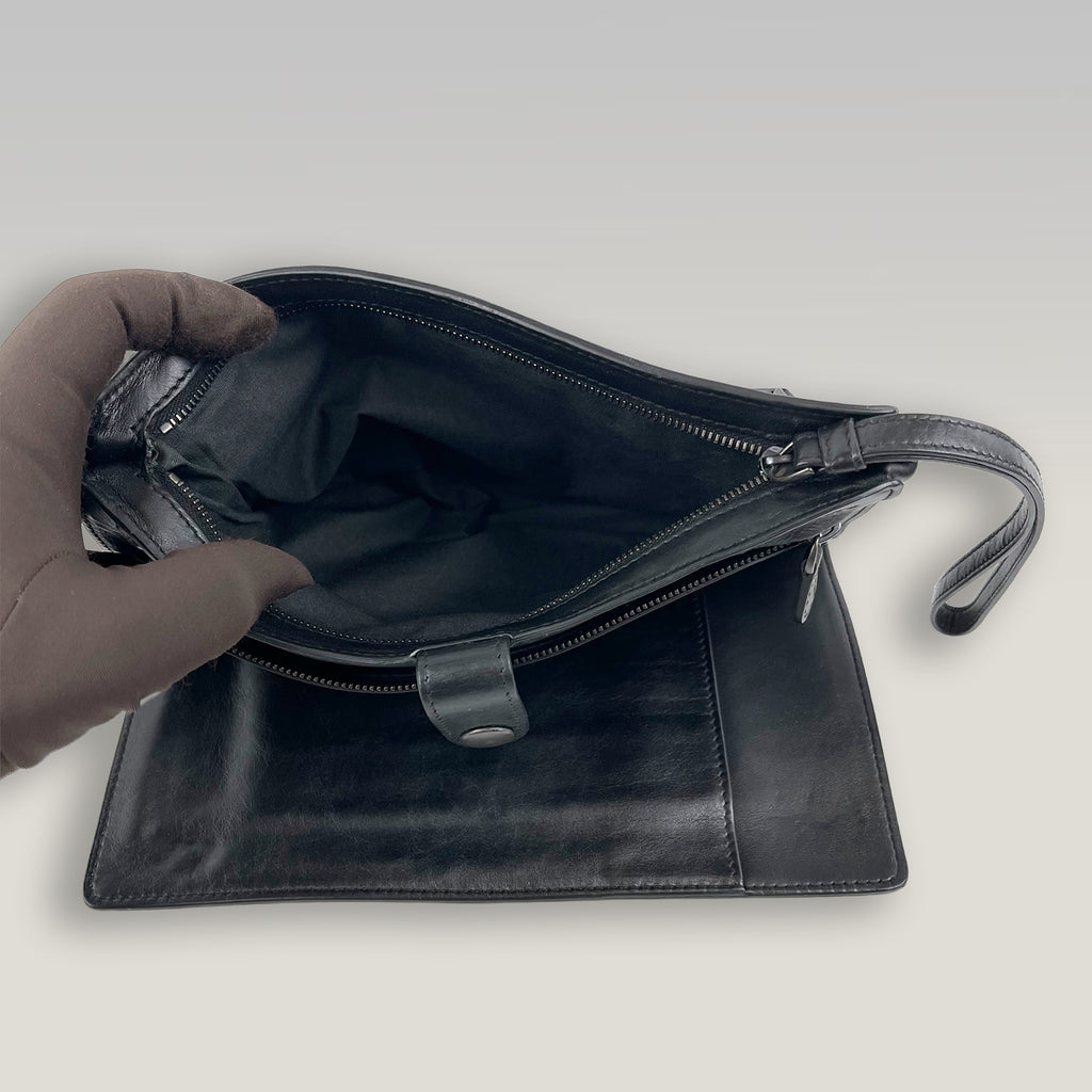 Bottega Veneta Portafoglio Continental in Pelle Nera Intrecciata | Portafoglio Uomo con Motivo Intrecciato