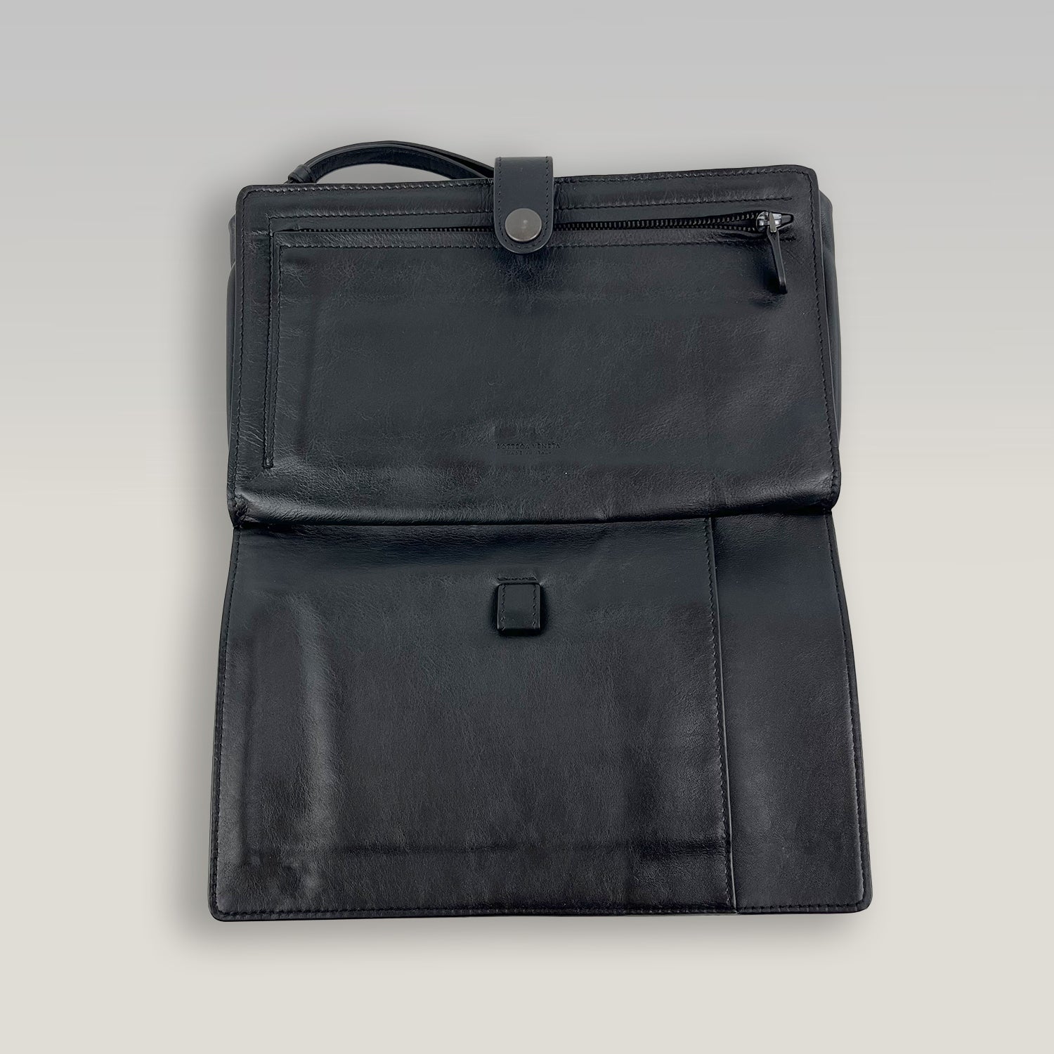 Bottega Veneta Portafoglio Continental in Pelle Nera Intrecciata | Portafoglio Uomo con Motivo Intrecciato