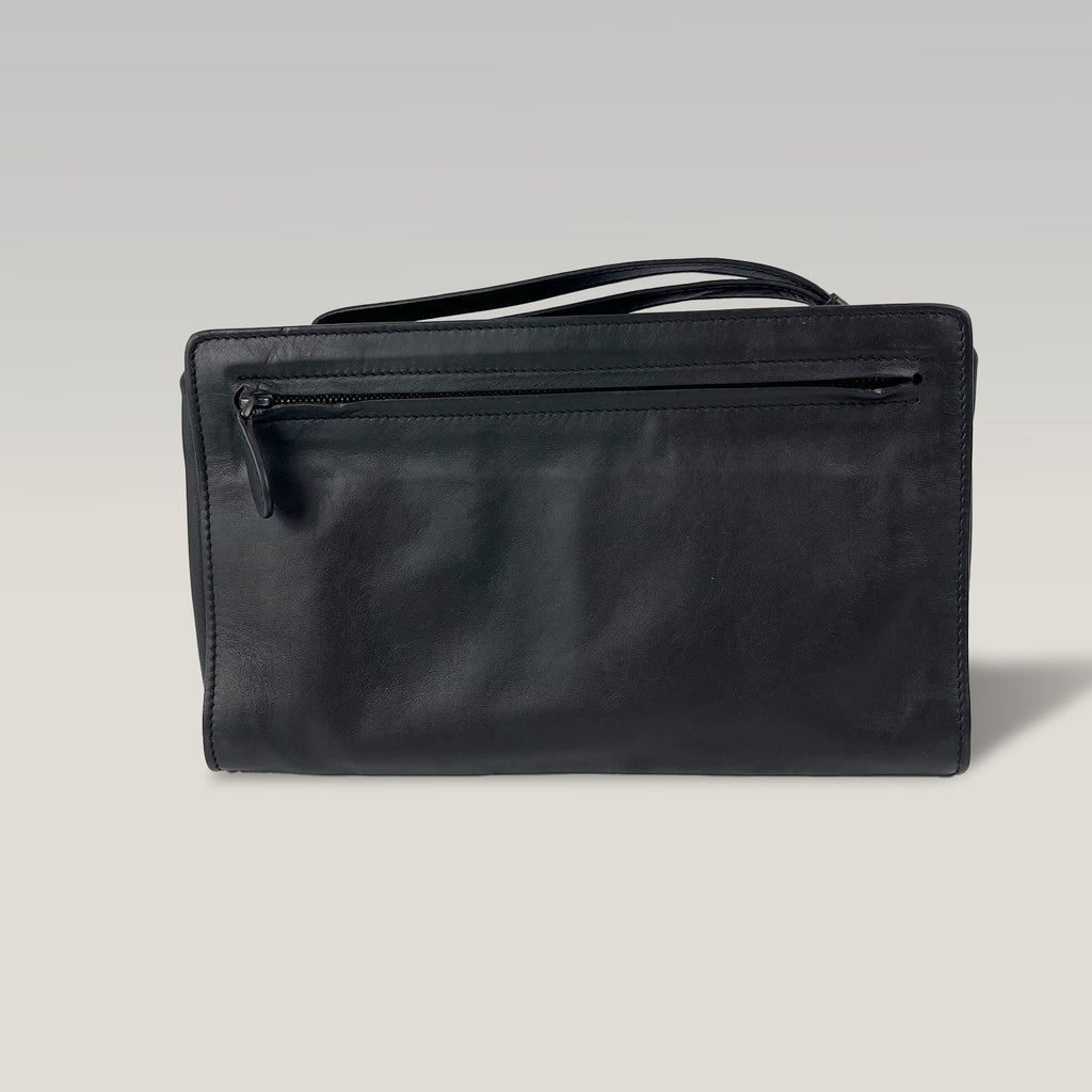 Bottega Veneta Portafoglio Continental in Pelle Nera Intrecciata | Portafoglio Uomo con Motivo Intrecciato