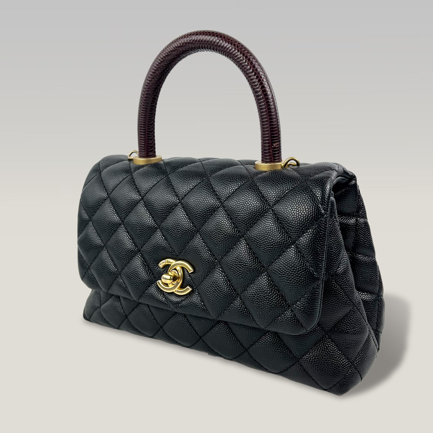 Chanel Coco Handle Small in Pelle Caviar Nera – Borsa Top Handle con Tracolla 24 cm