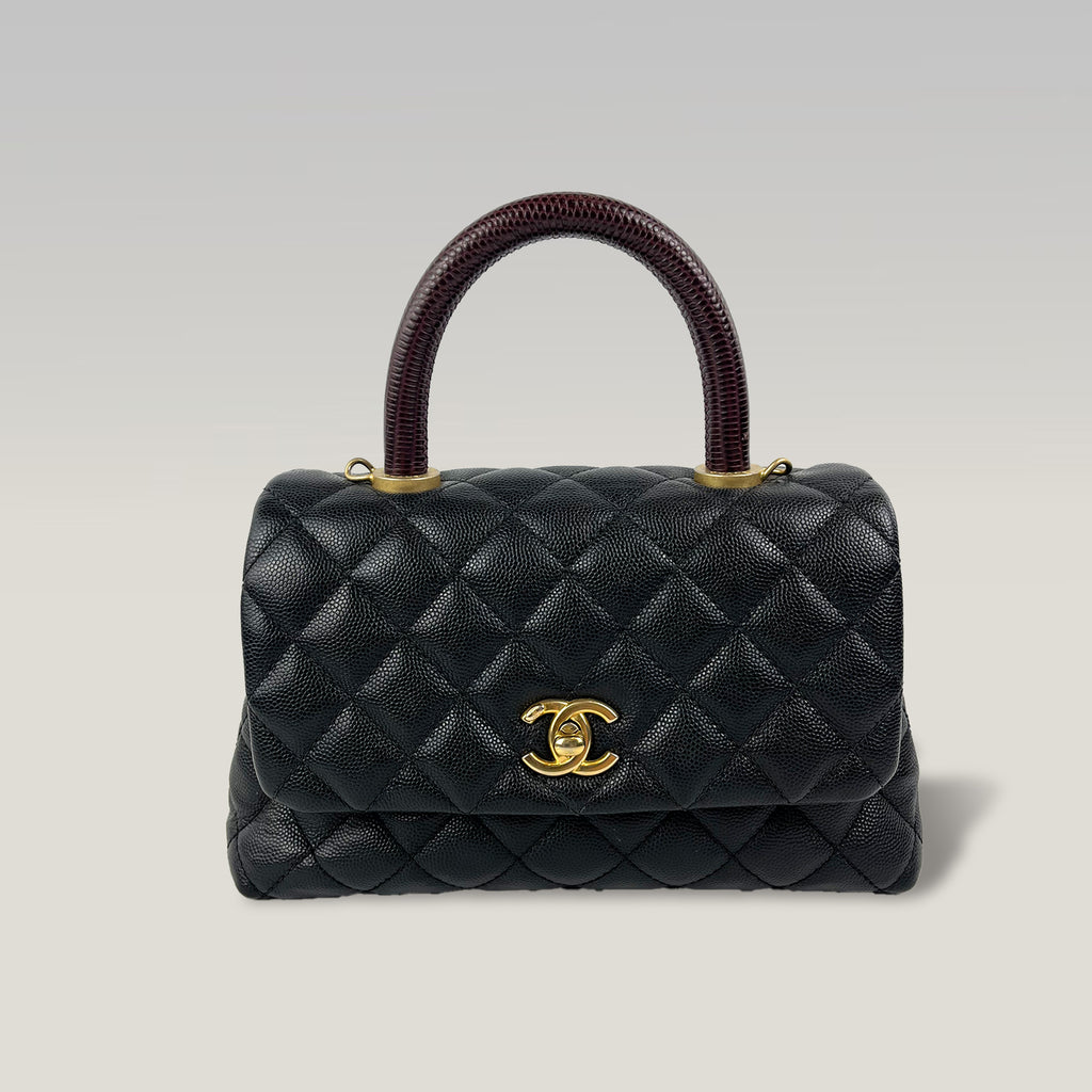 Chanel Coco Handle Small in Pelle Caviar Nera – Borsa Top Handle con Tracolla 24 cm