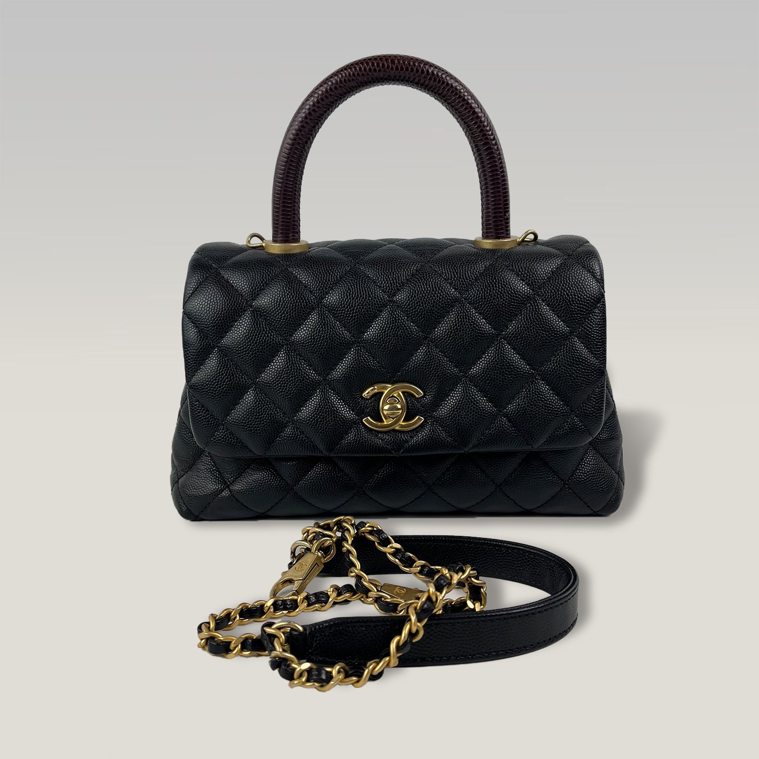 Chanel Coco Handle Small in Pelle Caviar Nera – Borsa Top Handle con Tracolla 24 cm