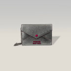 Miu Miu Portafoglio “Forever Miu Miu” Argento con cuore rosso e catena