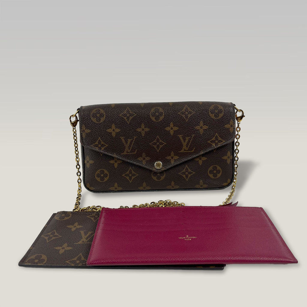 Louis Vuitton Félicie Pochette Monogram Canvas con Catena Dorata | Borsa a Tracolla Donna
