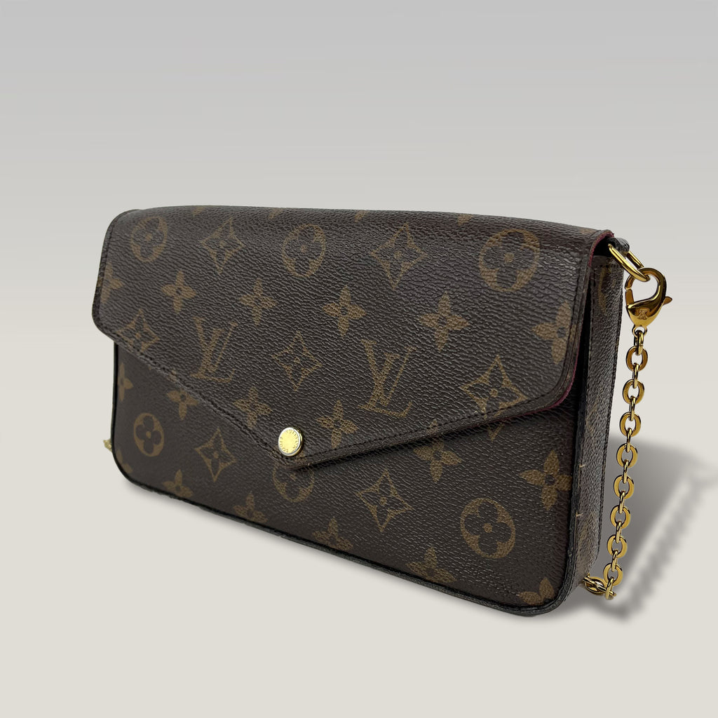 Louis Vuitton Félicie Pochette Monogram Canvas con Catena Dorata | Borsa a Tracolla Donna