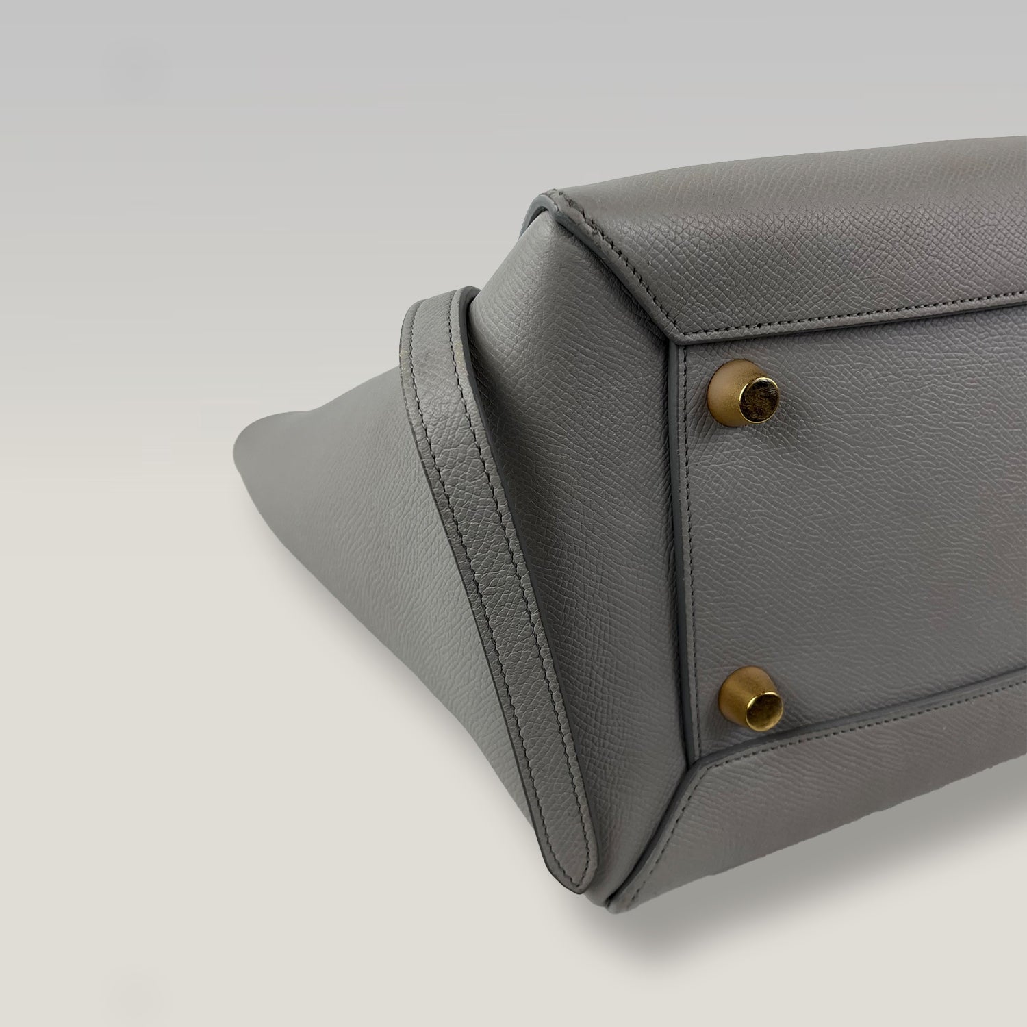 Celine Belt Bag 28 Medium in Grey Grained Calfskin Leather with Gold Hardware