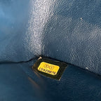 Chanel Jumbo Classic Double Flap Borsa in Pelle Verniciata Blu Petrolio con Hardware Argento