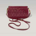 Miu Miu Borsa a Tracolla in Pelle Matelassé Rossa con Tracolla Regolabile | Crossbody Bag Donna