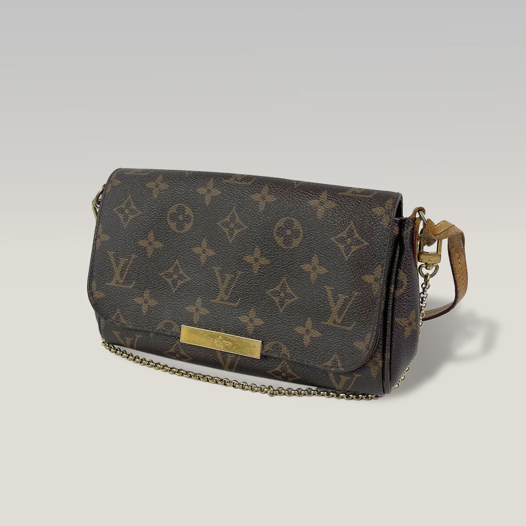 Louis Vuitton Favorite MM Borsa a Tracolla Monogram Canvas con Catena