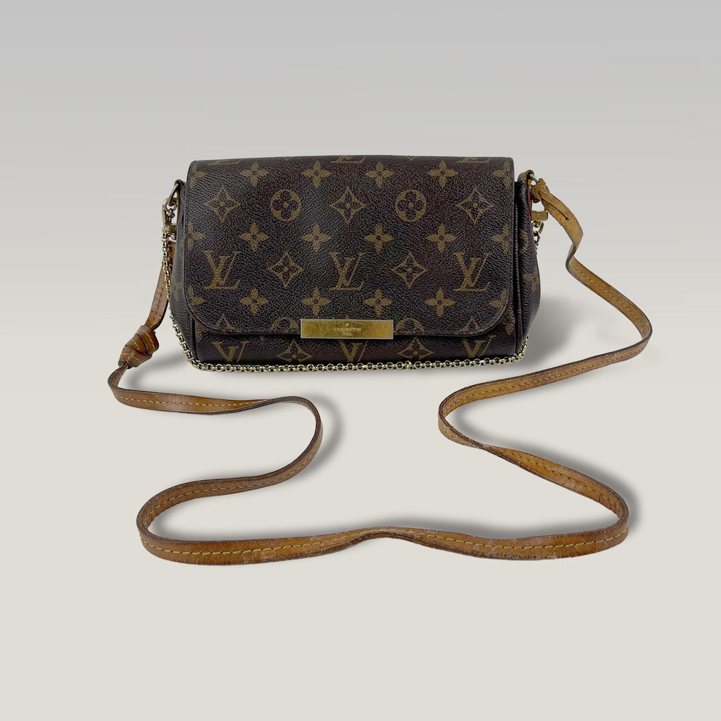 Louis Vuitton Favorite MM Borsa a Tracolla Monogram Canvas con Catena