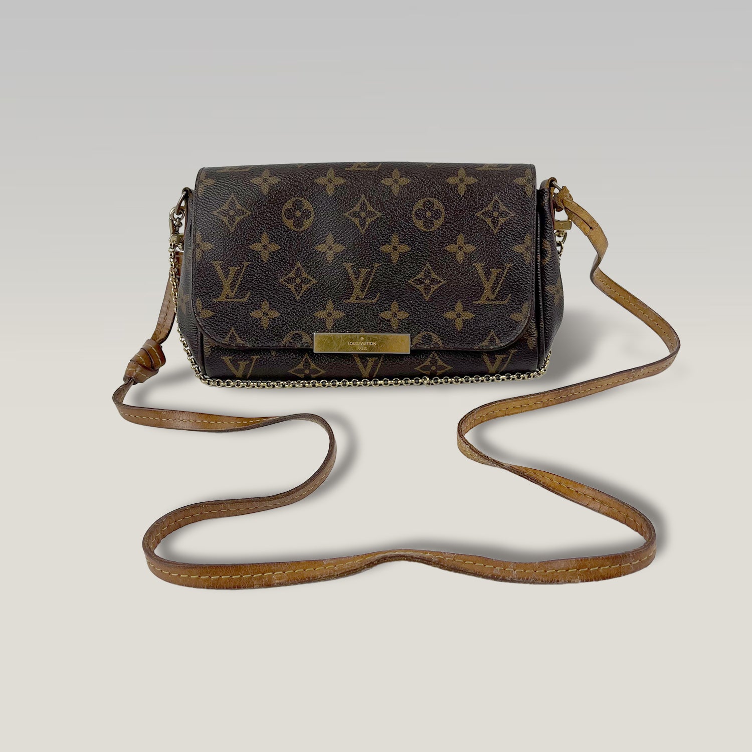 Louis Vuitton Favorite MM Borsa a Tracolla Monogram Canvas con Catena