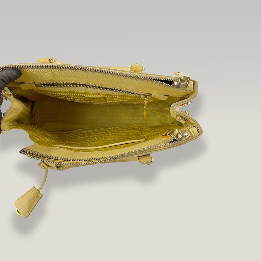 PRADA Galleria Saffiano Piccola Gialla Vintage
