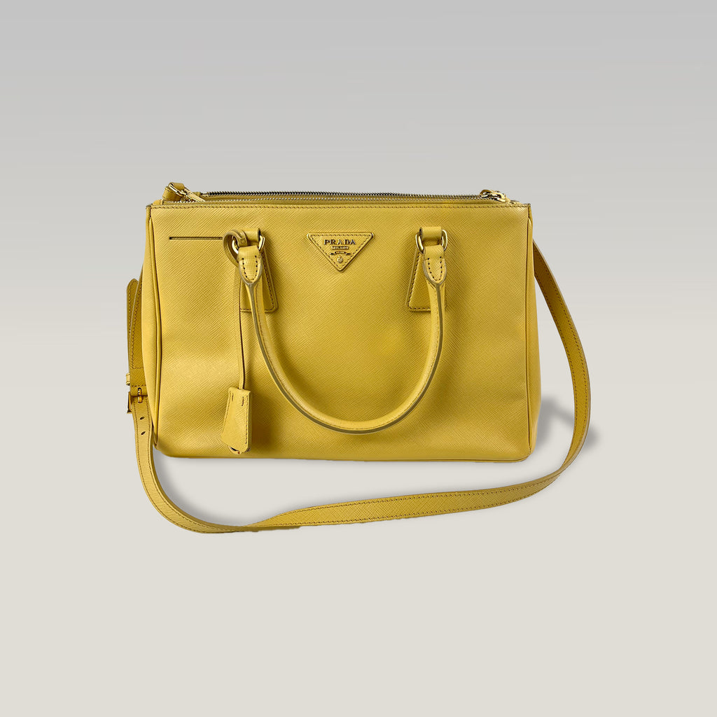 PRADA Galleria Saffiano Piccola Gialla Vintage