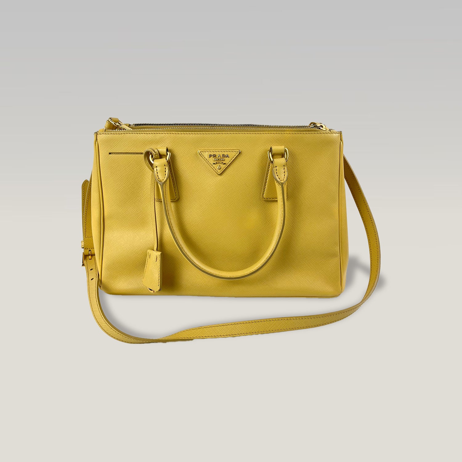 PRADA Galleria Saffiano Piccola Gialla Vintage