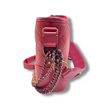 Chanel Aged Calfskin Quilted Medium Gabrielle Logo Hobo Rose