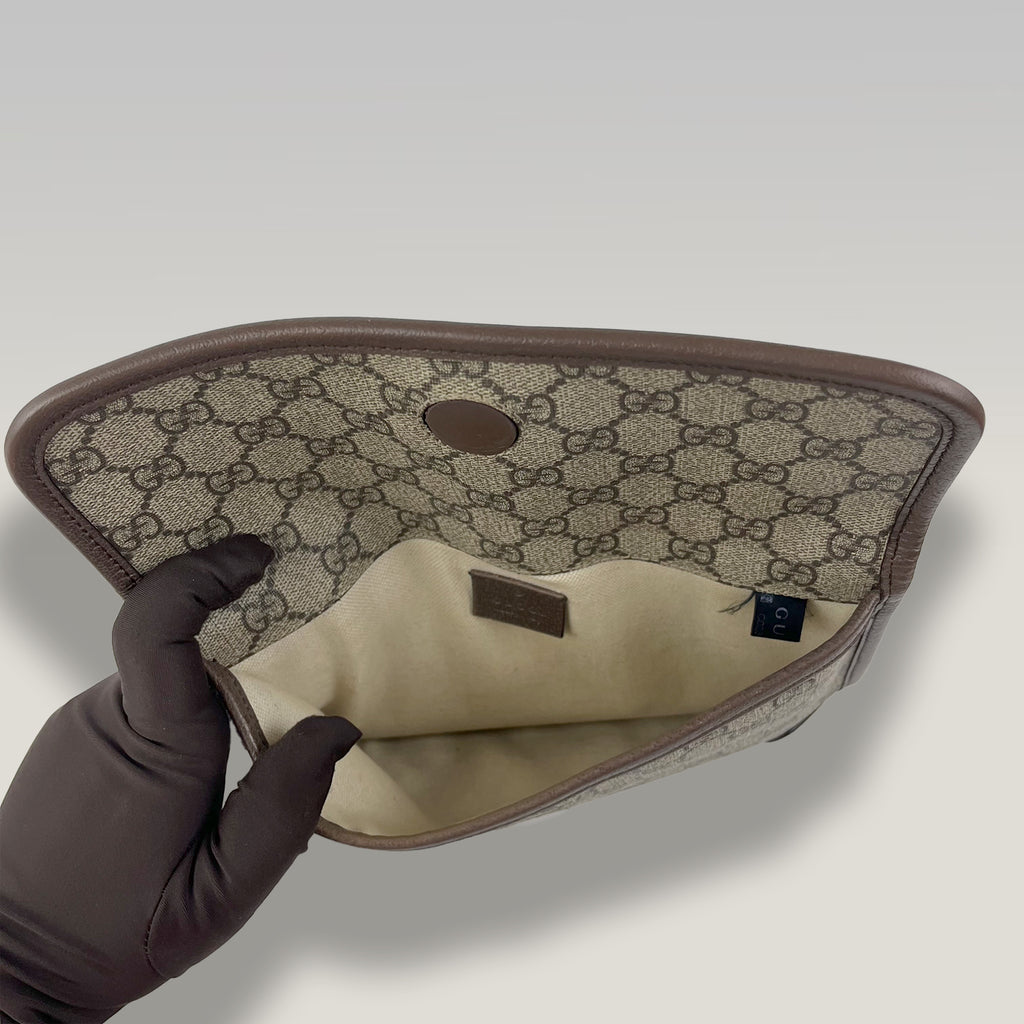 Gucci GG Supreme Neo Vintage Borsa a Tracolla in Tela Beige