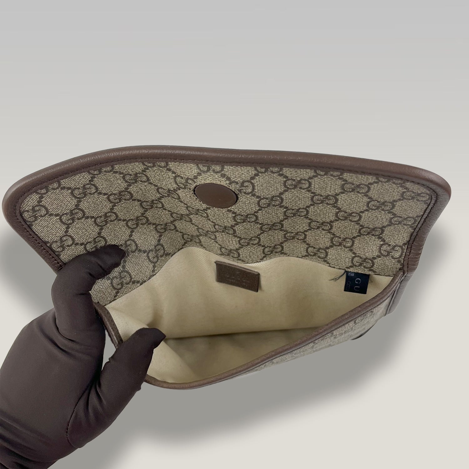 Gucci GG Supreme Neo Vintage Borsa a Tracolla in Tela Beige