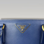 Prada Galleria in Blue Saffiano Leather with Shoulder Strap 
