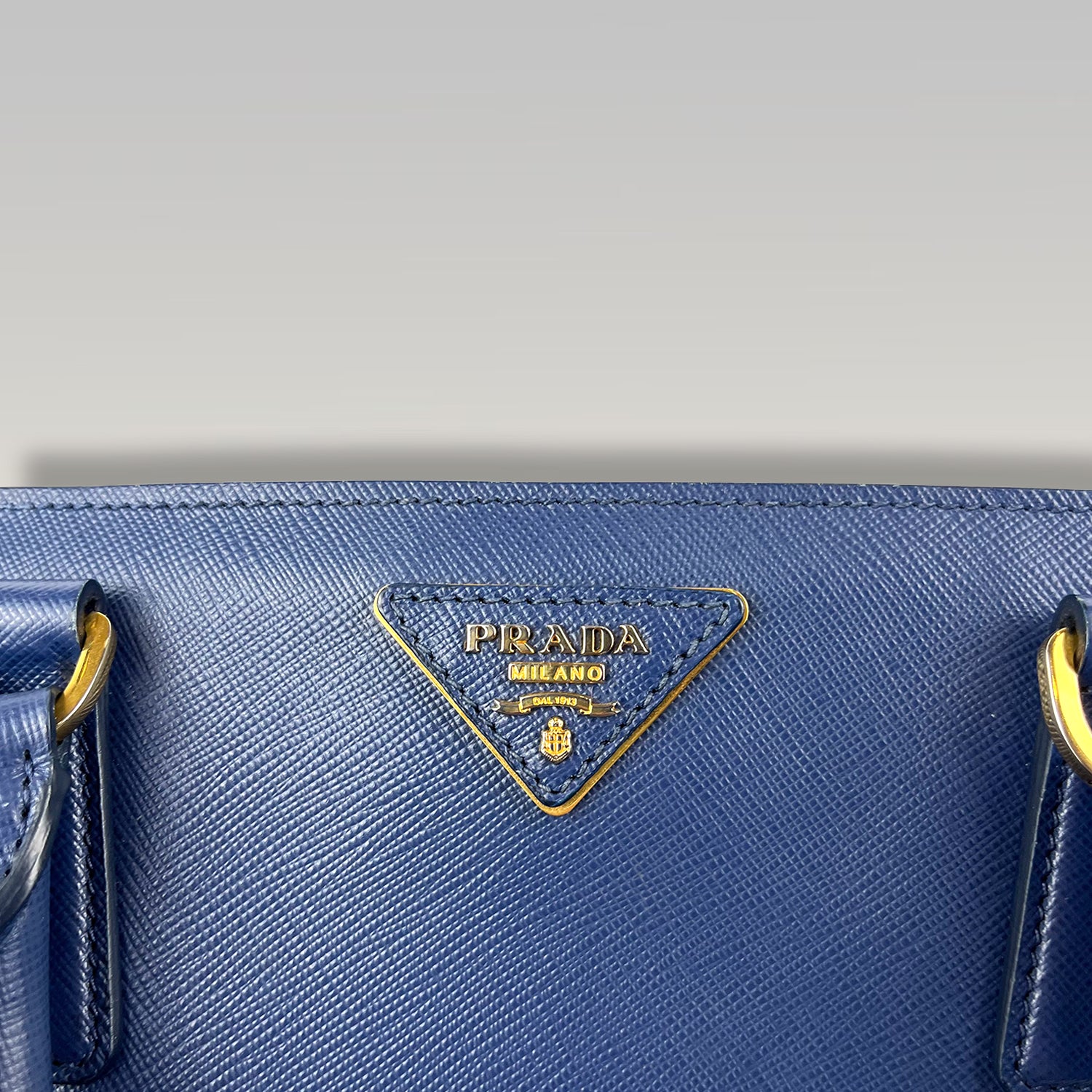 Prada Galleria in Blue Saffiano Leather with Shoulder Strap 