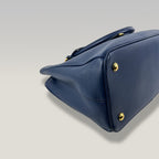 Prada Galleria in Blue Saffiano Leather with Shoulder Strap 