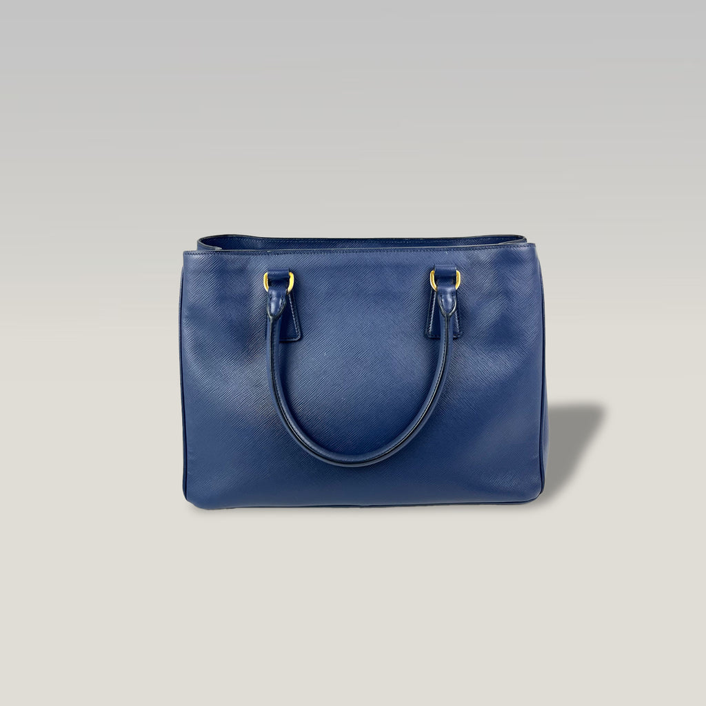 Prada Galleria in Blue Saffiano Leather with Shoulder Strap 
