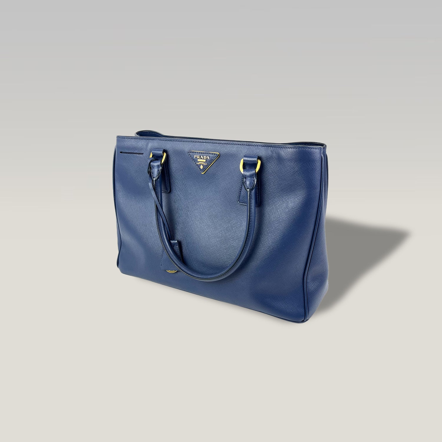 Prada Galleria in Blue Saffiano Leather with Shoulder Strap 