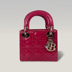 Dior Lady Dior Mini in Vernice Rosa Fucsia – Borsa Top Handle con Tracolla Donna 17 cm