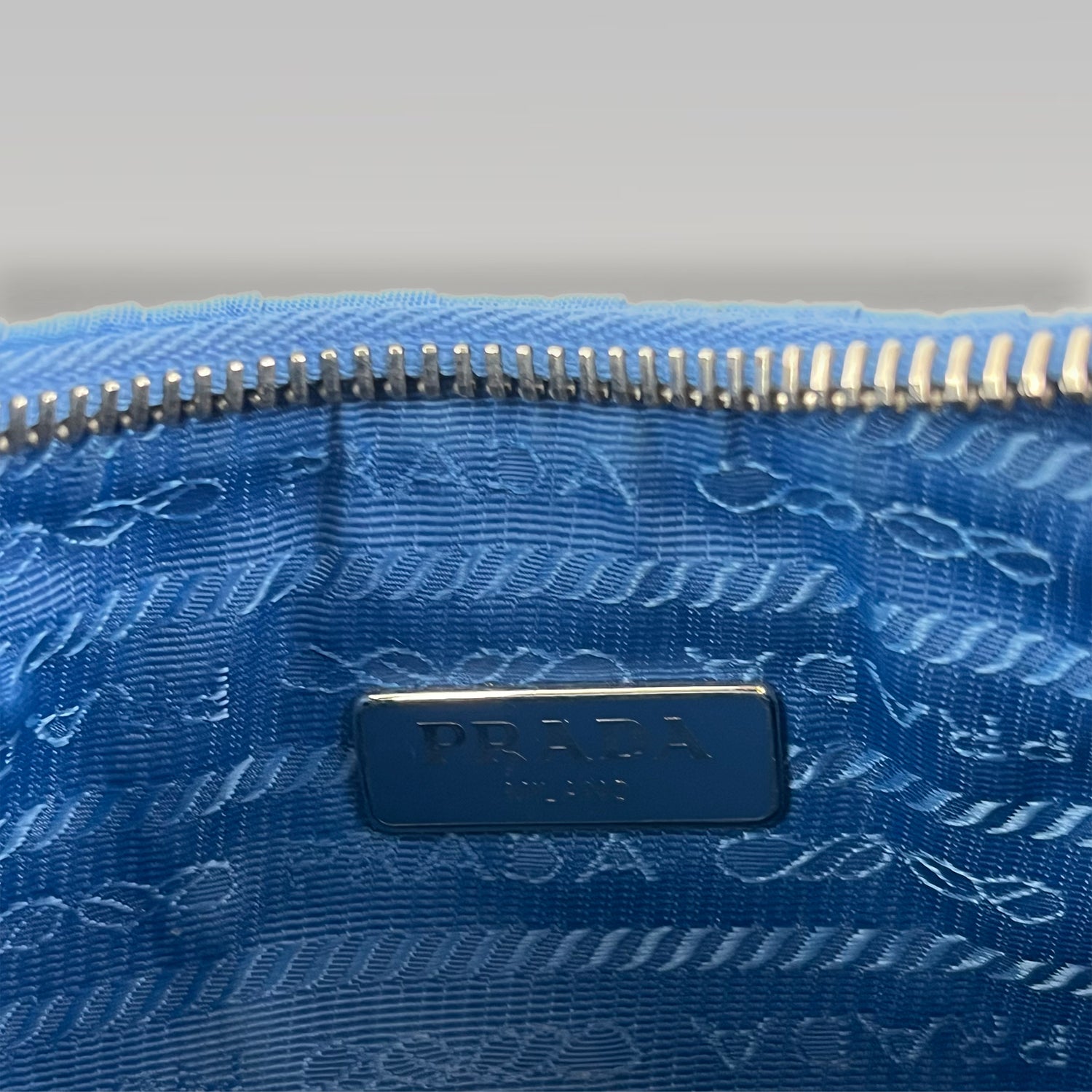 Prada Hobo Bag Blu in Nylon Arricciato