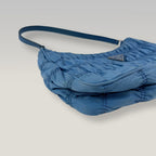 Prada Hobo Bag Blu in Nylon Arricciato