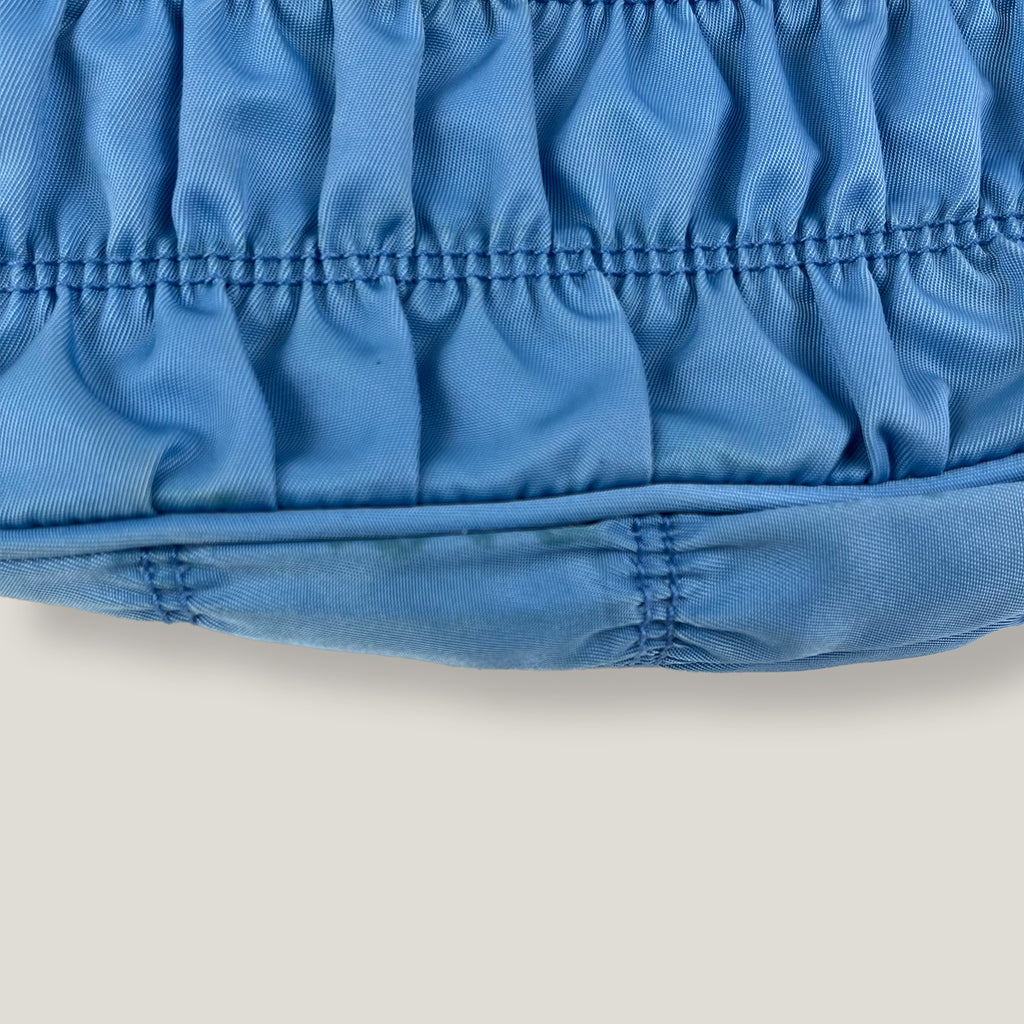Prada Hobo Bag Blu in Nylon Arricciato