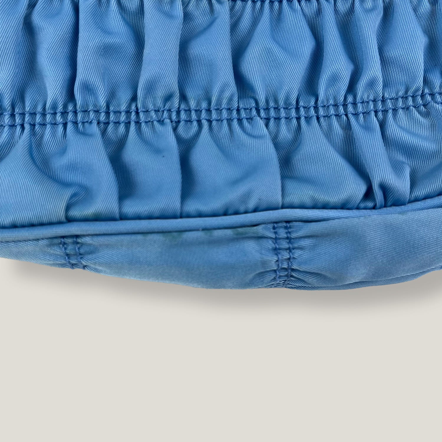 Prada Hobo Bag Blu in Nylon Arricciato