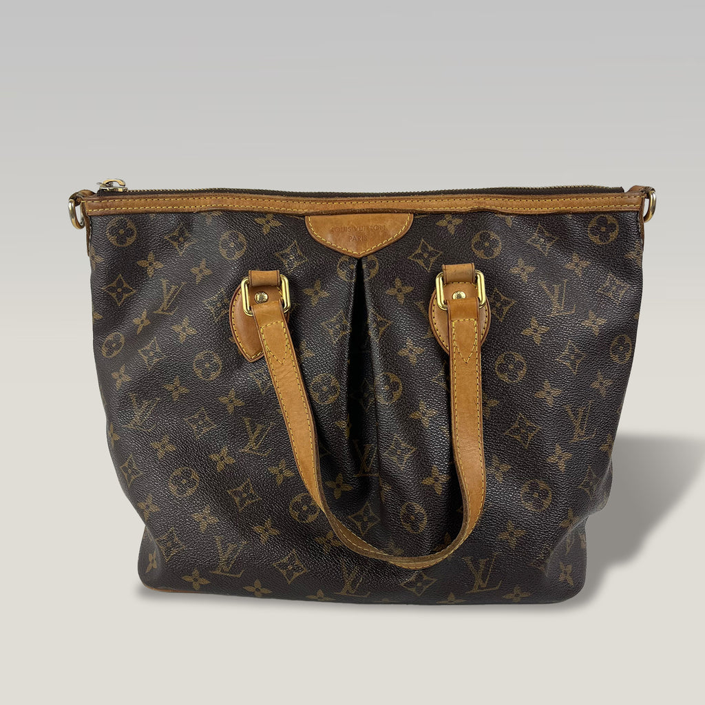 Louis Vuitton Palermo PM Monogram Canvas Handbag with Leather Details