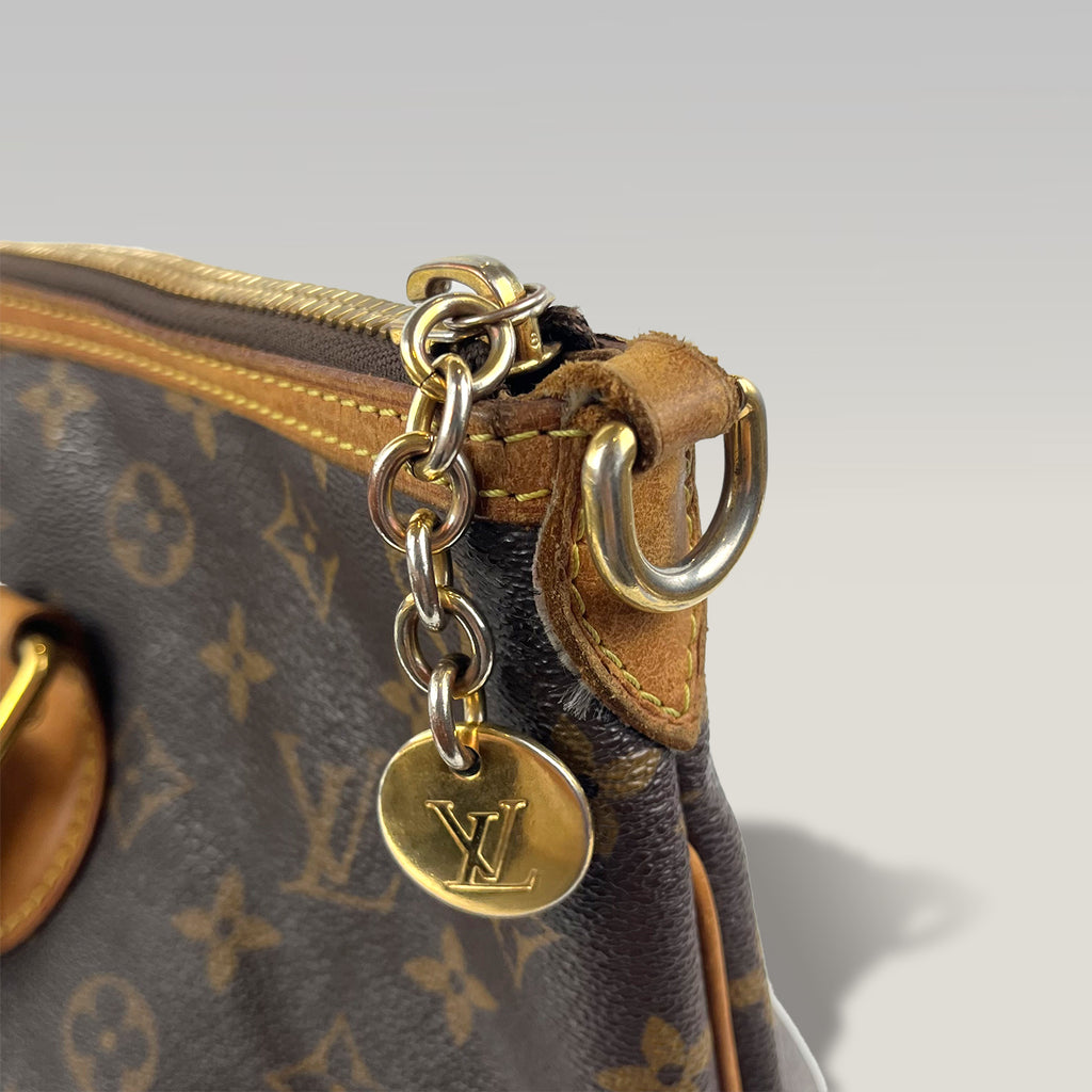 Louis Vuitton Palermo PM Monogram Canvas Handbag with Leather Details
