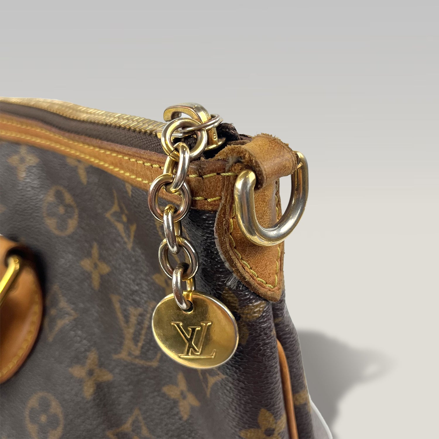 Louis Vuitton Palermo PM Monogram Canvas Handbag with Leather Details