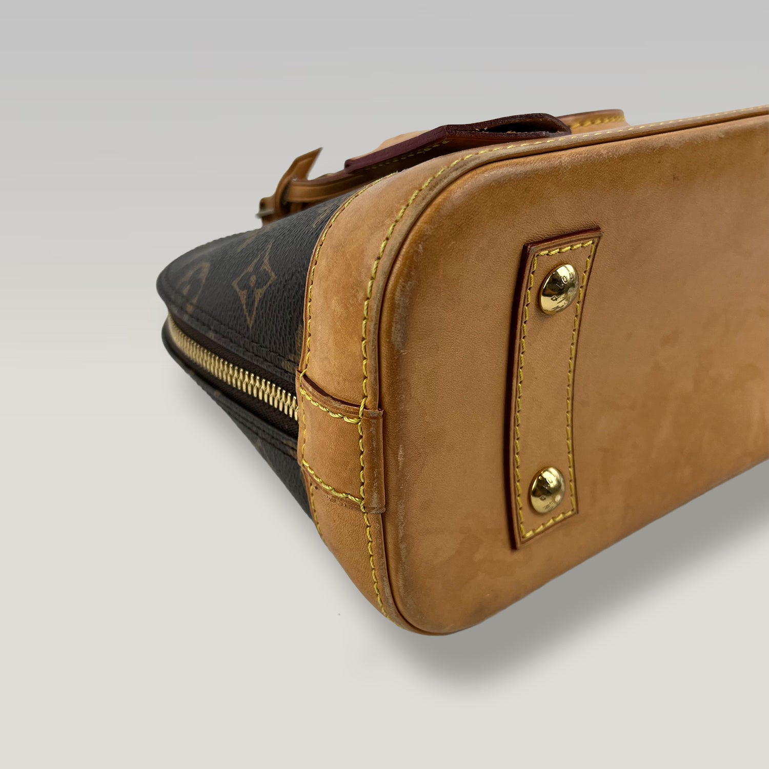 Louis Vuitton Alma BB Monogram Canvas Top Handle Bag with Removable Shoulder Strap